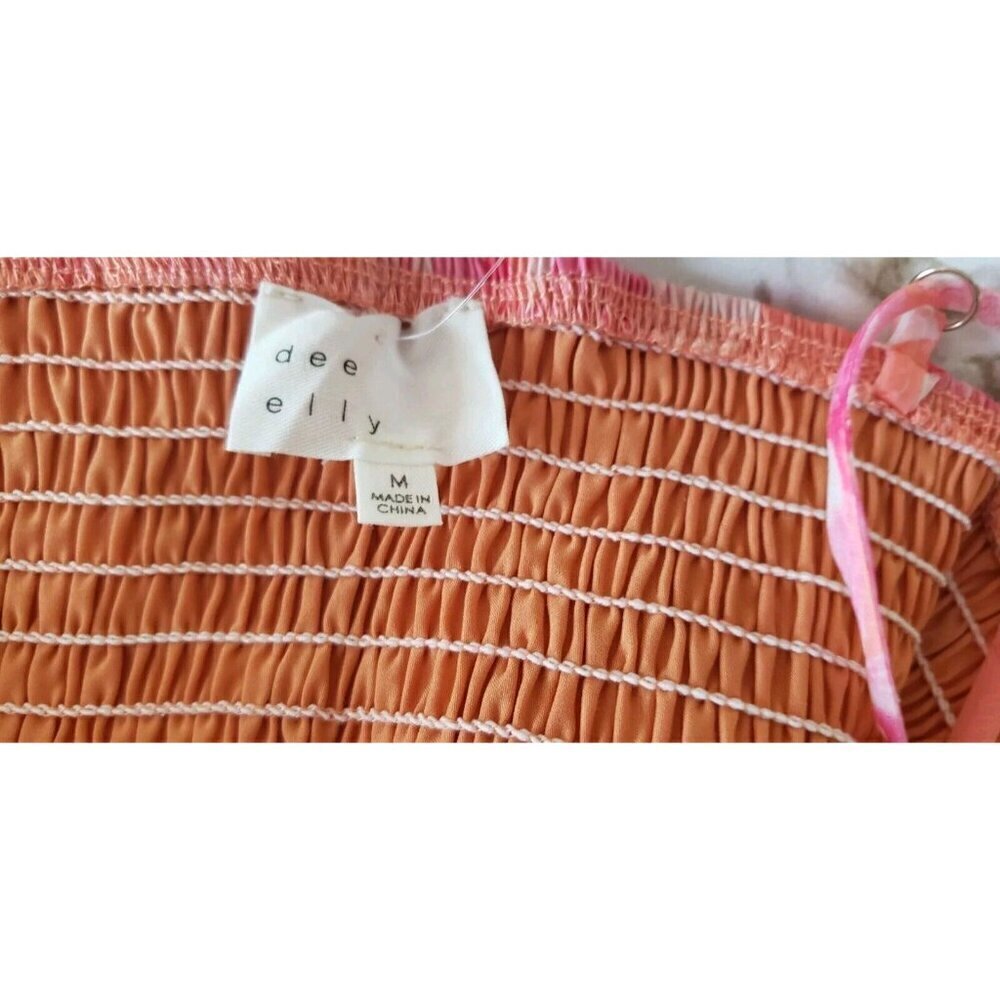 NEW DEE ELLY BEATRICE SIDE CUT OUT FLORAL PINK DRESS SZ MEDIUM - Picture 11 of 13